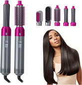 5 IN 1 HAIR DRYER HOT AIR BRUSH HAIR VOLUMIZER STRAIGHTENER AND CURLER