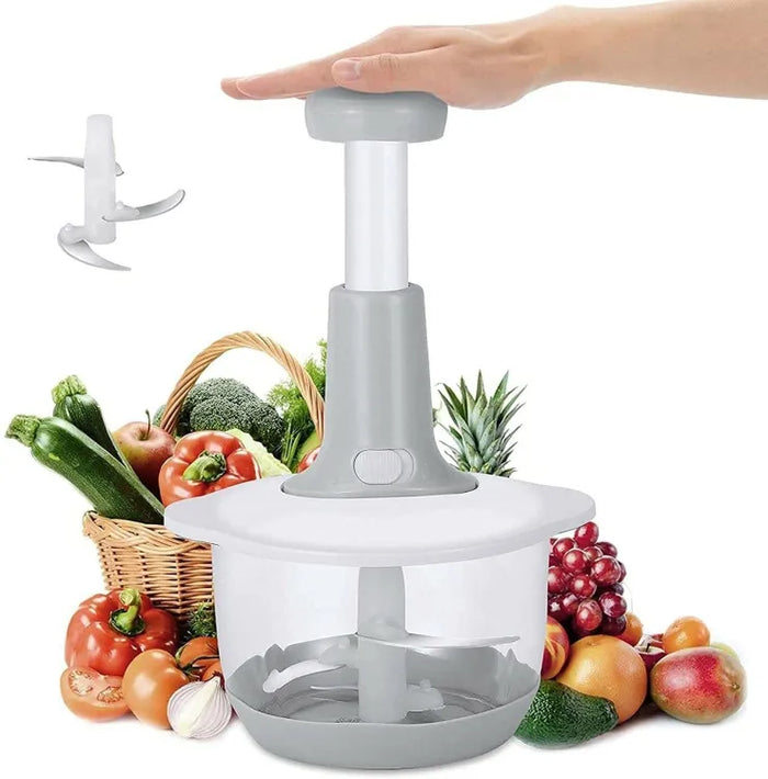 MANUAL HAND PUSH CHOPPER/MULTIFUNCTIONAL HAND PAT CHOPPER AND MIXER/PRESS CUTTER VEGETABLE MEAT GRINDER 1.5 LITER ( RANDOM COLOR)